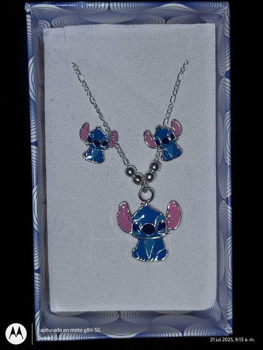 Gargantilla en plata Stitch Disney